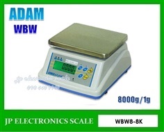 เครื่องชั่งกันน้ำกันความชื้น8kg ยี่ห้อ ADAM รุ่น WBW8