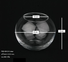 แก้วใสทรงกลม 