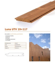 ไม้ฝาผนังCladding แบบ UTV Size 19x92mm.x3.3m.