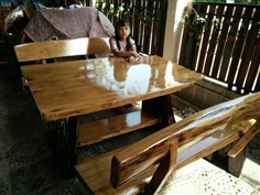 (ขายแล้ว) โต๊ะไม้สวอง  ยาว 1.50 เมตร 