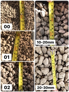 หินภูเขาไฟ Pumice ขนาด 1-3mm. 3-5mm. 8-10mm 10-20mm 20-30mm