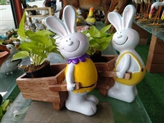 ตุ๊กตากระต่ายลากรถ | Superrich garden -  นนทบุรี