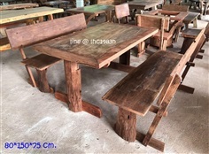 โต๊ะไม้มะค่า ชุดโต๊ะไม้มะค่า โต๊ะเก้าอี้ไม้มะค่า โต๊ะเก้าอี้ | บ้านทำไม้ - พุทธมณฑล นครปฐม