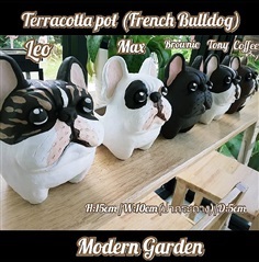 Terracotta pot (French Bulldog) สนใจ line:moderngarden6