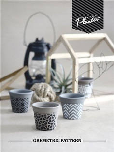 กระถางดินเผา ลายเรขาคณิต Planet planter | Naisuanshop -  นนทบุรี