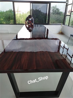 โต๊ะประชุม งานไม้จริง  ก100xย400xส75  (งานสั่งผลิต)