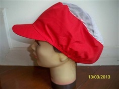 หมวกโรงงาน หมวกเก็บผม หมวกแม่ครัว หมวกตาข่ายบน สีแดง
