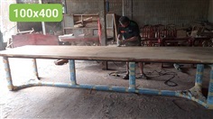โต๊ะไม้พร้อมขาเหล็ก  ก100xย400xส75(งานสั่งผลิต-มีสินค้าตลอด)