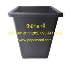 กระถางดำ เหลี่ยม 7 นิ้ว ทรงสูง กระถางพลาสติก กระถางแคคตัส กร