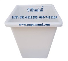 กระถาง ขาว เหลี่ยม 7 นิ้ว ทรงสูง กระถางพลาสติก กระถางแคคตัส 