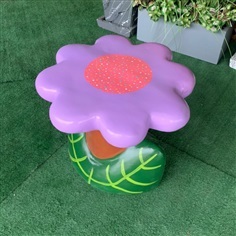 เก้าอี้ปูนรูปดอกไม้สีม่วง ม้านั่งรูปดอกไม้เก้าอี้สนาม  | มนตรีศิลป์ - ลาดกระบัง กรุงเทพมหานคร