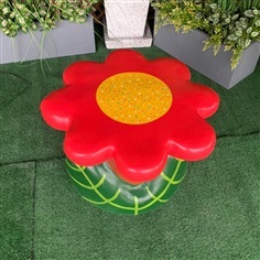 เก้าอี้ปูนรูปดอกไม้สีแดง ม้านั่งรูปดอกไม้เก้าอี้สนาม 