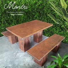 ชุดโต๊ะปูนลายไม้ รุ่น mini size โต๊ะปูนลายไม้ 