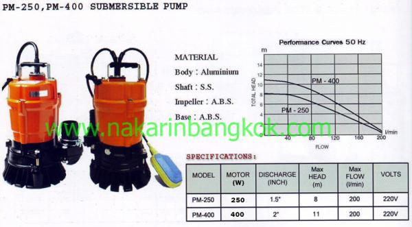 ปั๊มแช่ไฟฟ้าสำหรับดูดน้ำ ไพโอเนียร์ (PIONEER)