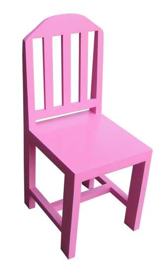 เก้าอี้ไม้สีชมพู