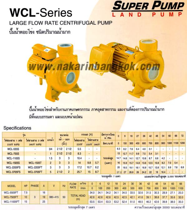 ปั๊มหอยโข่งไฟฟ้า มิตซูบิชิ WCL Series | บริษัท นครินทร์กรุงเทพ จำกัด - วัฒนา กรุงเทพมหานคร