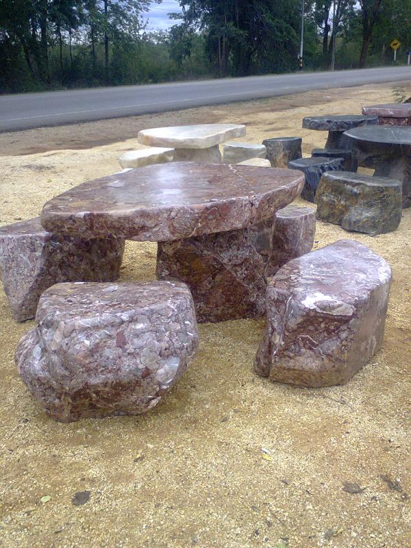 โต๊ะชุดแดงลายปะ | ชัดชัย หินประดับ - เมืองกาญจนบุรี กาญจนบุรี