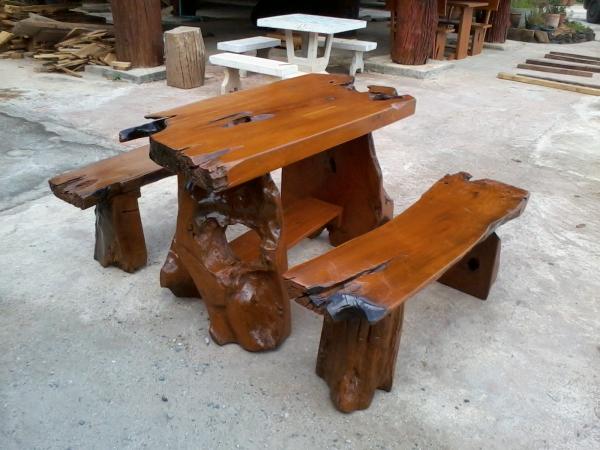 โต๊ะจากรากไม้สัก | เอกงานไม้ - เมืองพะเยา พะเยา