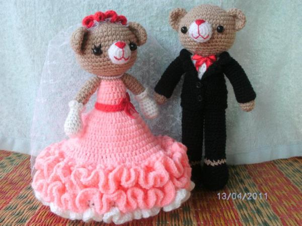 หมีคู่แต่งงาน | Kukza Hand Make - บางละมุง ชลบุรี