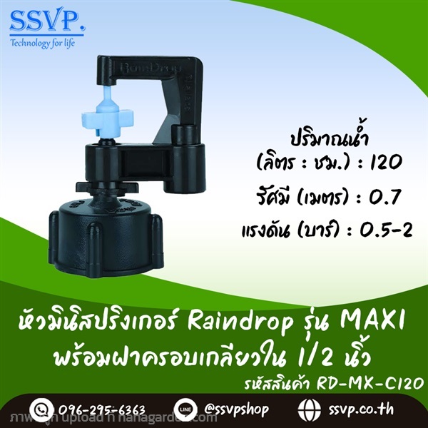 มินิสปริงเกอร์ รุ่น MAXI +ฝาครอบเกลียวใน 1/2 นิ้ว | SSVPSHOP -  สมุทรสาคร