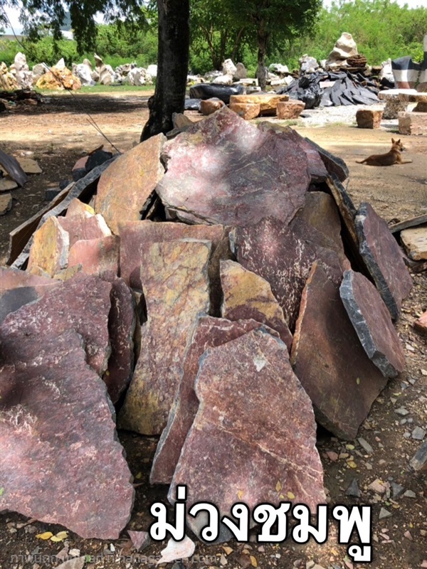 หินแผ่นสีม่วง | ร้านหินโชคศิลาทอง - เมืองกาญจนบุรี กาญจนบุรี