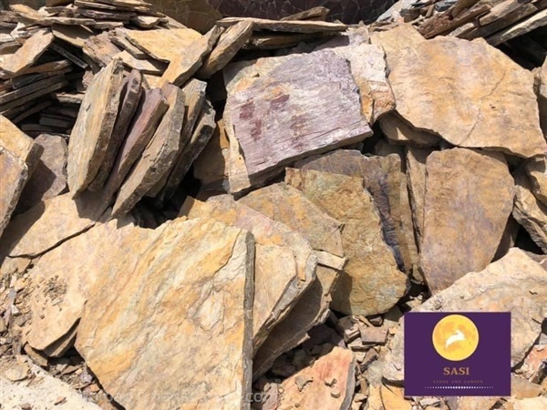 หินแผ่น หินกาบสีม่วงเหลือง ปูพื้น ติดผนัง ราคาถูก | ศศิหินธรรมชาติ - เมืองกาญจนบุรี กาญจนบุรี
