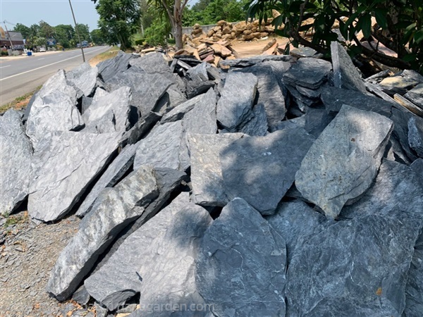 หินแผ่นเทาดำ | โชคศิริหินธรรมชาติ - ท่าม่วง กาญจนบุรี