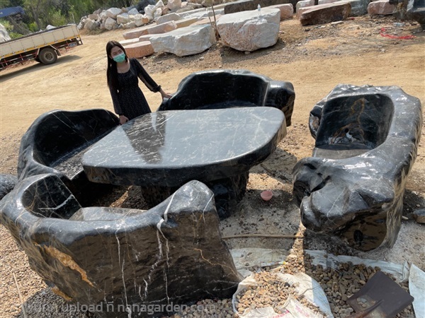 โต๊ะชุดหินดำโซฟา | โชคศิริหินธรรมชาติ - ท่าม่วง กาญจนบุรี