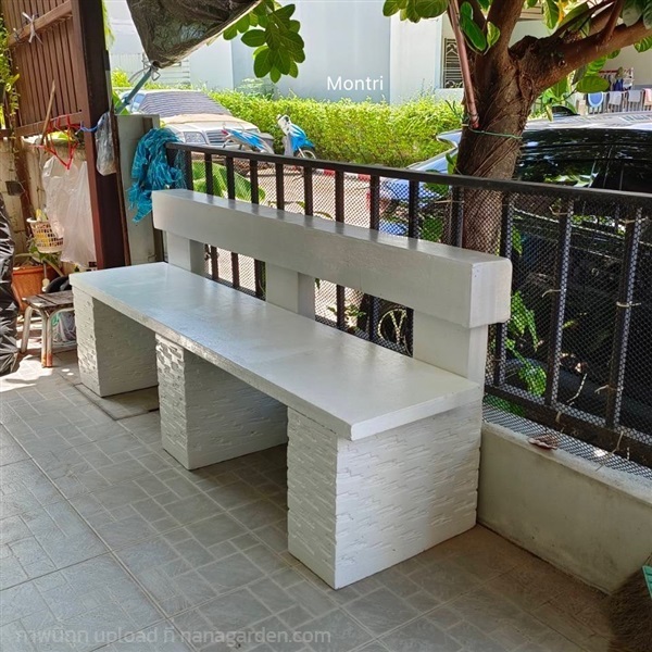 เก้าอี้พนักพิง สีขาว ขนาดยาว 180 cm | มนตรีศิลป์ - ลาดกระบัง กรุงเทพมหานคร