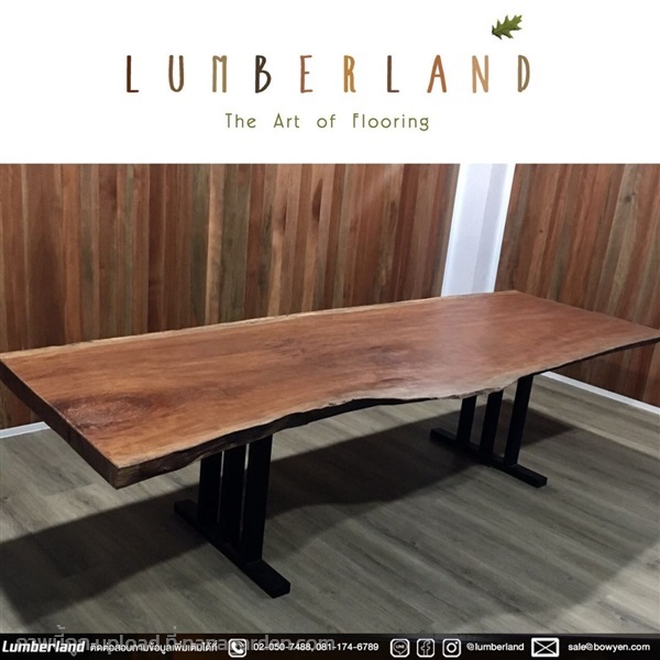 Lumberland : โต๊ะไม้ยางนาสีธรรมชาติ 105x300x7.5ซม. | Lumberland - คลองหลวง ปทุมธานี