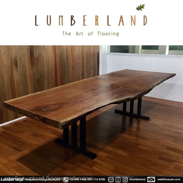 Lumberland : โต๊ะไม้ยางนาสีธรรมชาติ 113x300x7.5ซม. | Lumberland - คลองหลวง ปทุมธานี