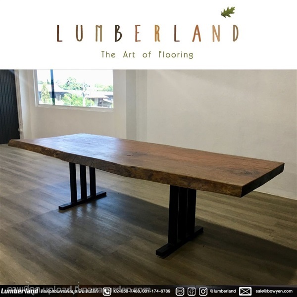 Lumberland : โต๊ะไม้ยางนาสีธรรมชาติ 115x300x7.5ซม. | Lumberland - คลองหลวง ปทุมธานี