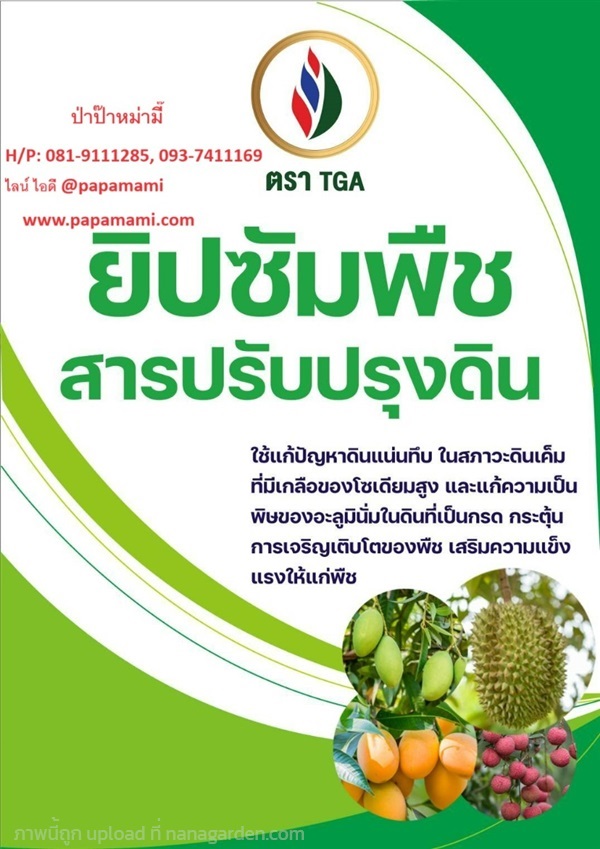  ยิปซั่ม ปรับสภาพดิน ขนาด 20 ก.ก   | บ้านป่าป๊า & หม่ามี๊ - บางบัวทอง นนทบุรี