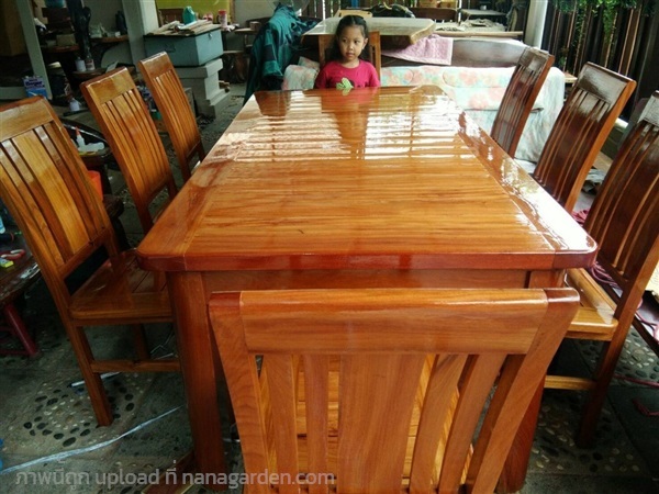 โต๊ะอาหารไม้แดง ก100xย200 + เก้าอี้ 8 ตัว | ร้าน Chat_Shop  (เฟอร์นิเจอร์ไม้)  - บางใหญ่ นนทบุรี