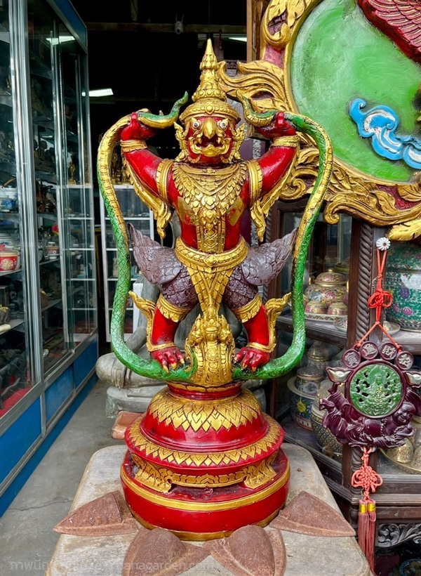 พญาครุฑยุดนาค ครุฑยุดนาค ครุฑตั้งโต๊ะบูชา | ร้านวังโบราณ - บางบัวทอง นนทบุรี