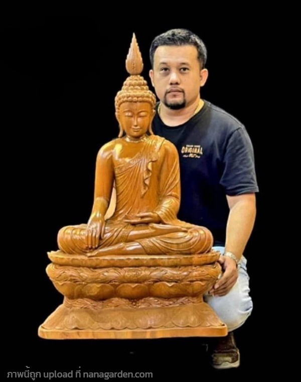 พระพุทธรูปไม้แกะสลัก พระไม้สัก หน้าตัก19นิ้ว | ร้านวังโบราณ - บางบัวทอง นนทบุรี