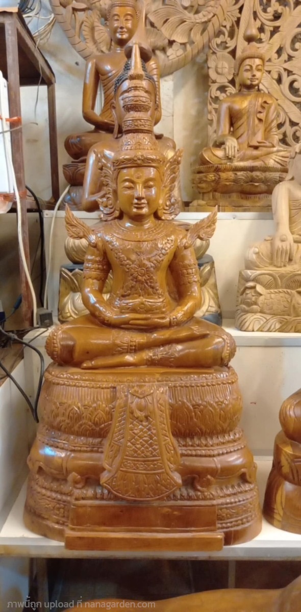 พระมหาจักรพรรดิ แกะสลัก ไม้สักทอง หน้าตัก14นิ้ว | ร้านวังโบราณ - บางบัวทอง นนทบุรี