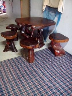 โต๊ะ+เก้าอี้5ตัว ไม้มะค่าทั้งชุด | พรหมลิขิต - ลาดยาว นครสวรรค์