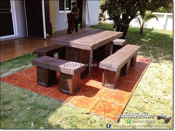 ชุดโต๊ะสนามไม้เทียมชุดใหญ่ 1.8 เมตร | อุดรไม้เทียมไทย - เมืองอุดรธานี อุดรธานี