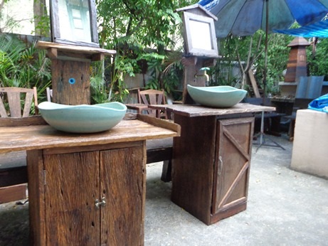 โต๊ะเคาน์เตอร์อ่างล้างมือในสวน | เฟอร์นิเจอร์สนามเรดวูด - เมืองราชบุรี ราชบุรี