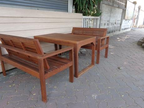 ชุดโต๊ะม้านั่งระแนง"ชุดบางกอก" | เฟอร์นิเจอร์สนามเรดวูด - เมืองราชบุรี ราชบุรี