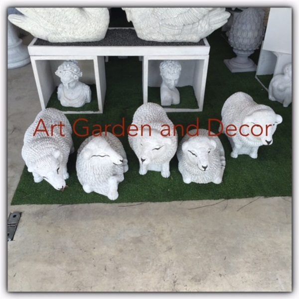 SA-0050 ชุดแกะครอบครัว หินทราย | Art Garden and Decor - บางใหญ่ นนทบุรี