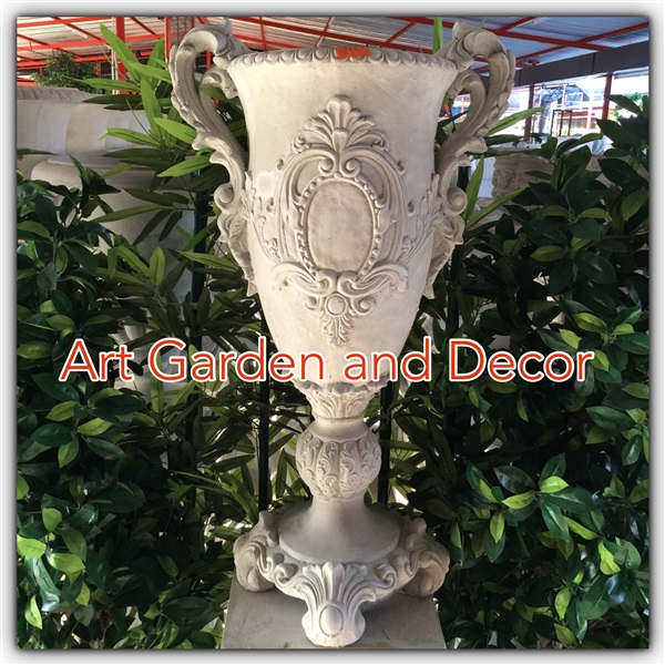 SP-0029 กระถางกระจกมีหูใหญ่ หินทราย (ก57ส95) | Art Garden and Decor - บางใหญ่ นนทบุรี