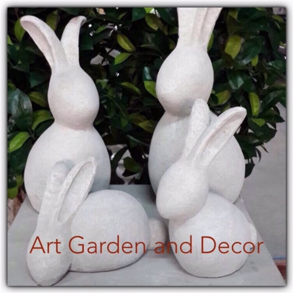 SA-0092 กระต่าย Family 4 ตัว หินทราย | Art Garden and Decor - บางใหญ่ นนทบุรี