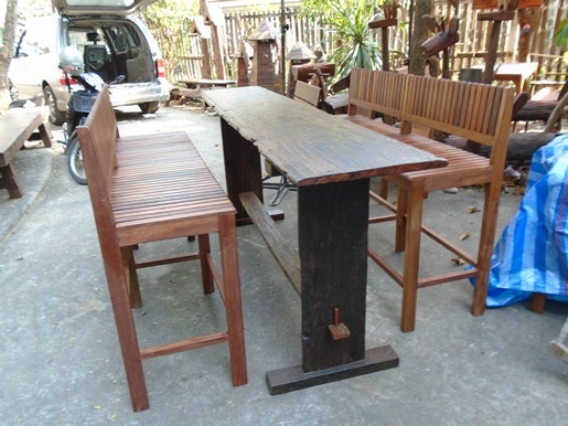 โต๊ะบาร์ไม้เก่า | เฟอร์นิเจอร์สนามเรดวูด - เมืองราชบุรี ราชบุรี