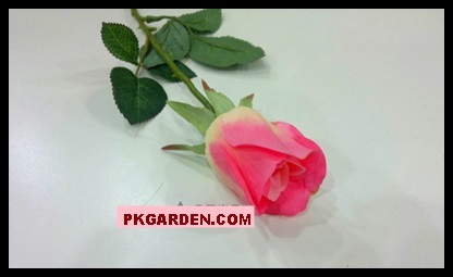 (ดอกไม้ปลอม)ดอกกุหลาบปลอมสีชมพู ดอกขนาด 5 cm ราคาถูก  | PK Garden - จตุจักร กรุงเทพมหานคร