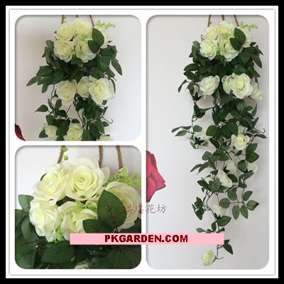 (ดอกไม้ปลอม)สายห้อยดอกไม้ปลอมสีขาว ราคาถูก เหมือนจริงมาก | PK Garden - จตุจักร กรุงเทพมหานคร