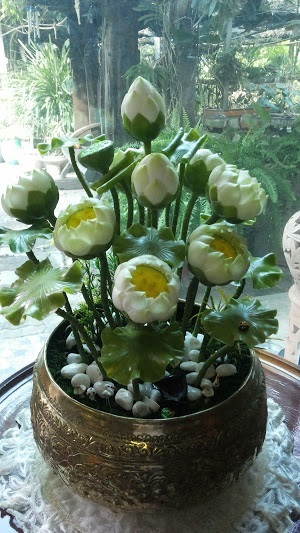 ดอกไม้ประดิษฐ์จากดินไทย(บัว) | ป้าอร การ์เด้น  - ชัยบาดาล ลพบุรี