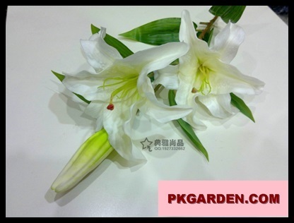 (ดอกไม้ปลอม)ดอกลิลลี่ PUสีขาว ก้านยาว ราคาถูกคุณภาพดี | PK Garden - จตุจักร กรุงเทพมหานคร