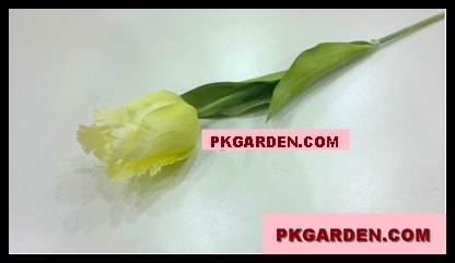 (ดอกไม้ปลอม)ดอกทิวลิปนกแก้วผ้าสีเหลือง ราคาถูก คุณภาพดี | PK Garden - จตุจักร กรุงเทพมหานคร